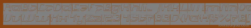 MERCURY Hollow Inverse-Schriftart – Graue Schriften auf braunem Hintergrund