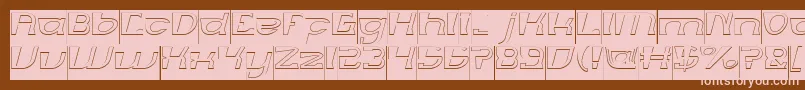 MERCURY Hollow Inverse-Schriftart – Rosa Schriften auf braunem Hintergrund