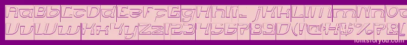 MERCURY Hollow Inverse-Schriftart – Rosa Schriften auf violettem Hintergrund