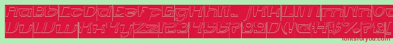 MERCURY Hollow Inverse Font – Red Fonts on Green Background