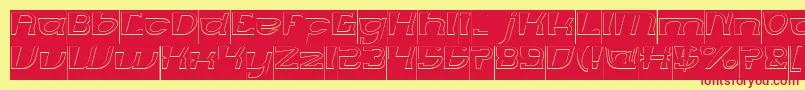 MERCURY Hollow Inverse Font – Red Fonts on Yellow Background