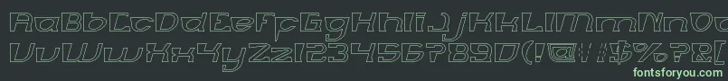 MERCURY Hollow Font – Green Fonts on Black Background