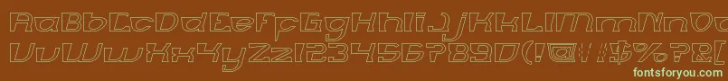 Шрифт MERCURY Hollow – зелёные шрифты на коричневом фоне