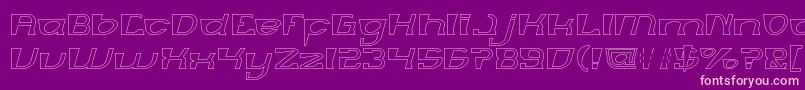 MERCURY Hollow-Schriftart – Rosa Schriften auf violettem Hintergrund