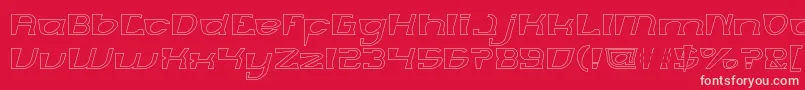 MERCURY Hollow-Schriftart – Rosa Schriften auf rotem Hintergrund