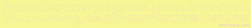 MERCURY Hollow-fontti – vaaleanpunaiset fontit keltaisella taustalla
