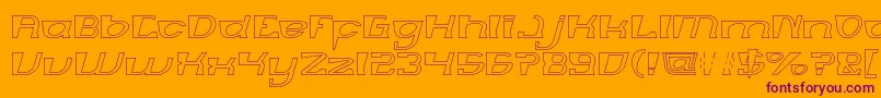 Шрифт MERCURY Hollow – фиолетовые шрифты на оранжевом фоне