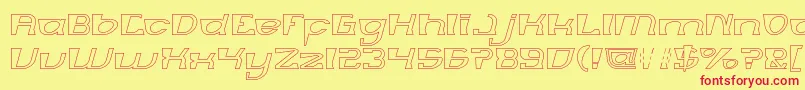 MERCURY Hollow Font – Red Fonts on Yellow Background