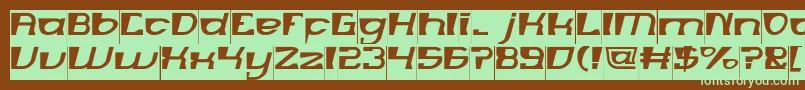 フォントMERCURY Inverse – 緑色の文字が茶色の背景にあります。