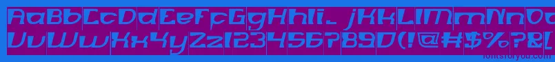 MERCURY Inverse-Schriftart – Violette Schriften auf blauem Hintergrund