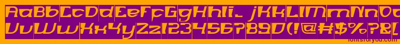 フォントMERCURY Inverse – オレンジの背景に紫のフォント