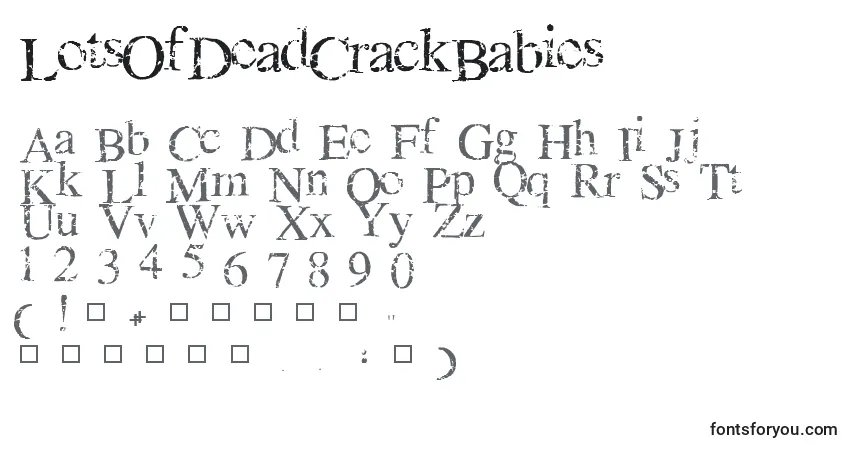 LotsOfDeadCrackBabies Font – alphabet, numbers, special characters