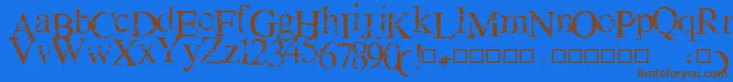 LotsOfDeadCrackBabies Font – Brown Fonts on Blue Background