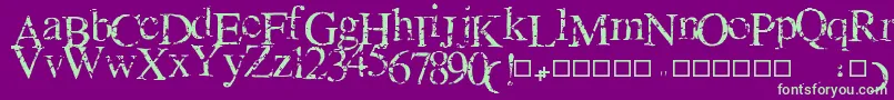 LotsOfDeadCrackBabies Font – Green Fonts on Purple Background