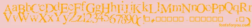 LotsOfDeadCrackBabies-Schriftart – Orangefarbene Schriften auf rosa Hintergrund