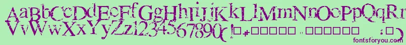 LotsOfDeadCrackBabies Font – Purple Fonts on Green Background