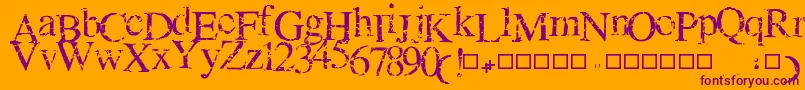 LotsOfDeadCrackBabies Font – Purple Fonts on Orange Background