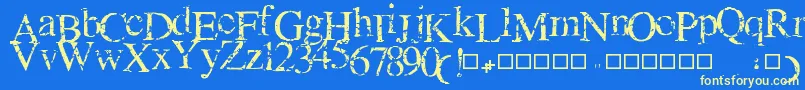 LotsOfDeadCrackBabies Font – Yellow Fonts on Blue Background