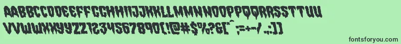 Hemogoblinleft-Schriftart – Schwarze Schriften auf grünem Hintergrund