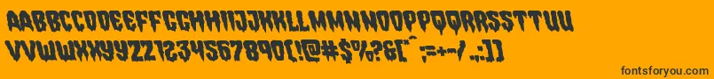 Hemogoblinleft-Schriftart – Schwarze Schriften auf orangefarbenem Hintergrund