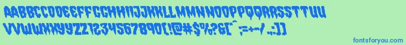 Hemogoblinleft Font – Blue Fonts on Green Background