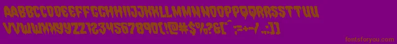 Hemogoblinleft-Schriftart – Braune Schriften auf violettem Hintergrund