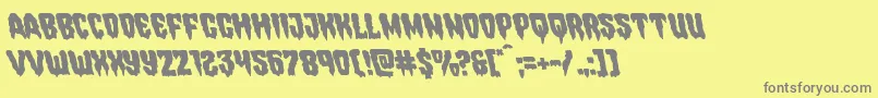 フォントHemogoblinleft – 黄色の背景に灰色の文字