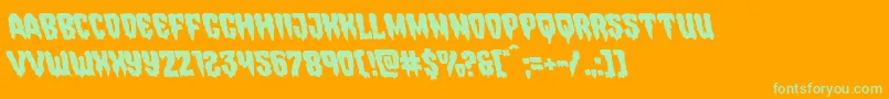 Шрифт Hemogoblinleft – зелёные шрифты на оранжевом фоне