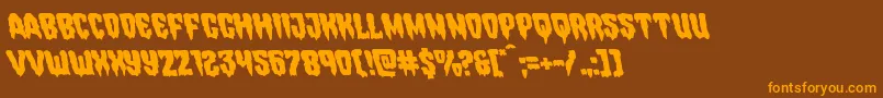 Hemogoblinleft Font – Orange Fonts on Brown Background