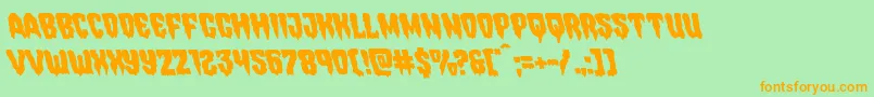 Hemogoblinleft Font – Orange Fonts on Green Background