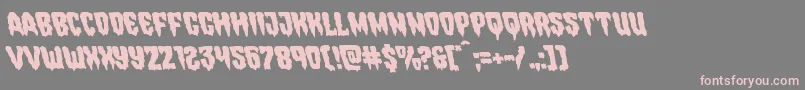 フォントHemogoblinleft – 灰色の背景にピンクのフォント