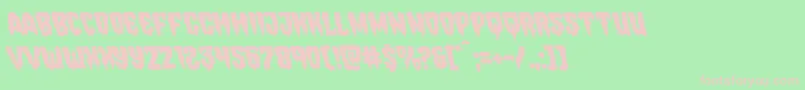 フォントHemogoblinleft – 緑の背景にピンクのフォント
