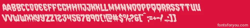 フォントHemogoblinleft – 赤い背景にピンクのフォント