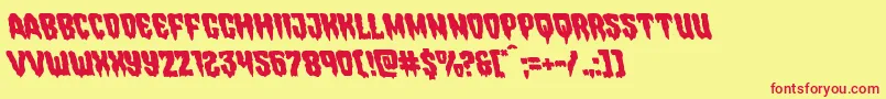 Hemogoblinleft Font – Red Fonts on Yellow Background