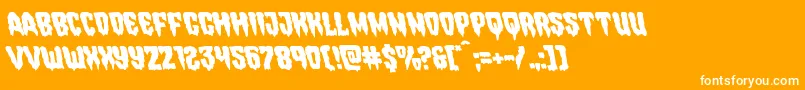 Hemogoblinleft-Schriftart – Weiße Schriften auf orangefarbenem Hintergrund