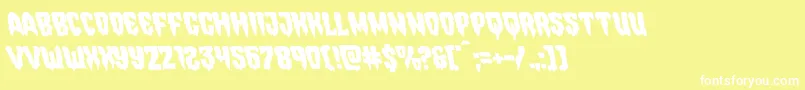 Hemogoblinleft Font – White Fonts on Yellow Background