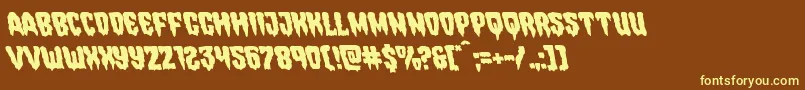 Hemogoblinleft Font – Yellow Fonts on Brown Background