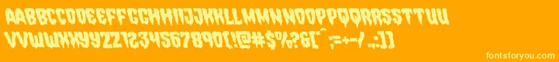 フォントHemogoblinleft – オレンジの背景に黄色の文字