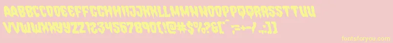 Hemogoblinleft-fontti – keltaiset fontit vaaleanpunaisella taustalla