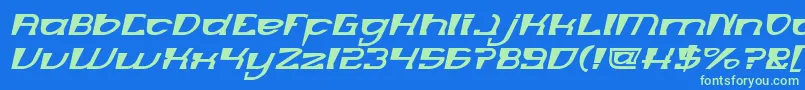 MERCURY Italic Font – Green Fonts on Blue Background
