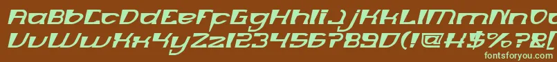 MERCURY Italic-Schriftart – Grüne Schriften auf braunem Hintergrund
