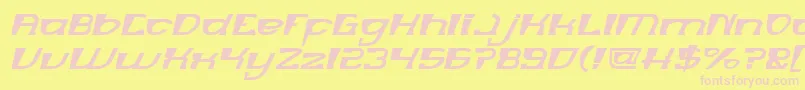 Fonte MERCURY Italic – fontes rosa em um fundo amarelo