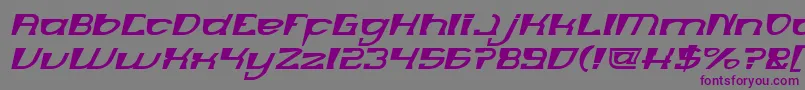 フォントMERCURY Italic – 紫色のフォント、灰色の背景