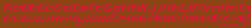 フォントMERCURY Italic – 赤い文字が茶色の背景にあります。