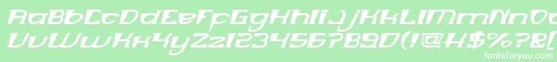 Czcionka MERCURY Italic – białe czcionki na zielonym tle