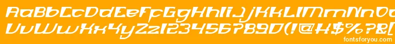 MERCURY Italic-Schriftart – Weiße Schriften auf orangefarbenem Hintergrund