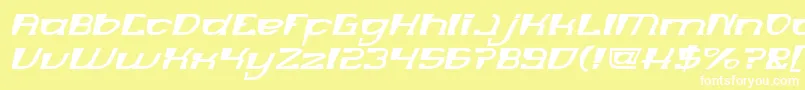 Police MERCURY Italic – polices blanches sur fond jaune