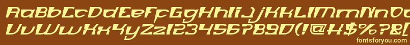 MERCURY Italic-fontti – keltaiset fontit ruskealla taustalla