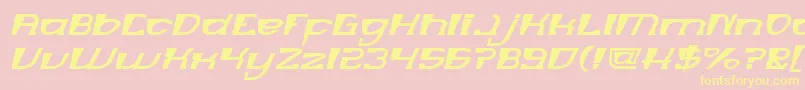 Fonte MERCURY Italic – fontes amarelas em um fundo rosa