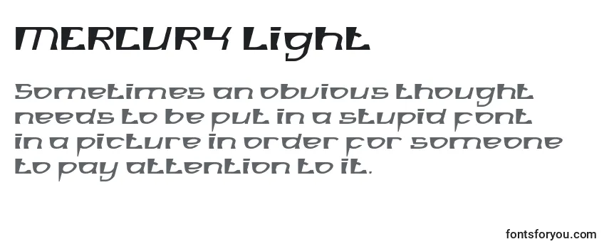 MERCURY Light -fontin tarkastelu